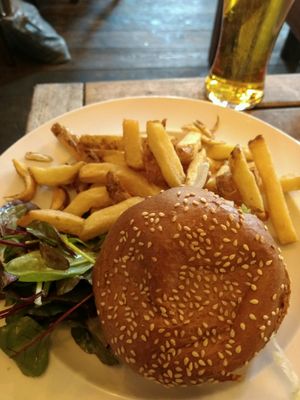 burger and chips at The 78 in Glasgow