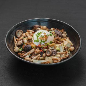 NASI GORENG SAYUR - (VEGAN POSSIBLE) Fried rice, tofu, cabbage, leek, soy at Merah Putih in Seminyak