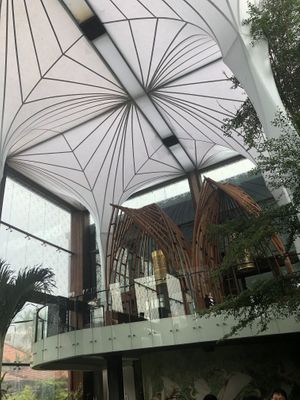 Huge open space with impressive roof canopy  at Merah Putih in Seminyak