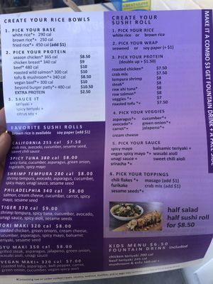 Menu back side at Purple Potato in Henderson