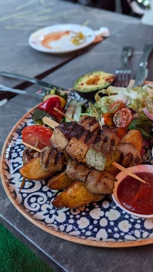 Grilled skewers at Chutney in Stockholm