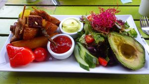 Vegan skewers at Chutney in Stockholm