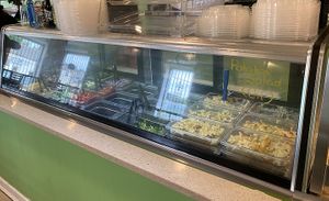 Salad options, including green salads and traditional toppings. Also gluten-free potato salad, a staple of Louisiana Creole meals. at Sweet Soulfood in New Orleans