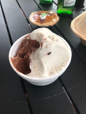 Ice cream - banana swirl and chocolate at Sweet Soulfood in New Orleans