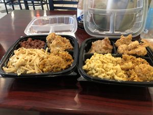 My husband and I each got the “pick 5” and made sure to do different sides so we can split. I never like fried cauliflower but this one was AMAZING! We have so much leftover! at Sweet Soulfood in New Orleans