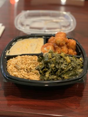 CreamedCorn BBQ cauliwings   Jambalaya Collards at Sweet Soulfood in New Orleans