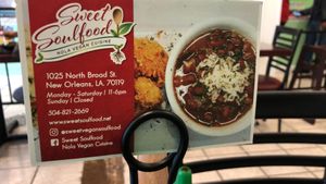 Contact info at Sweet Soulfood in New Orleans