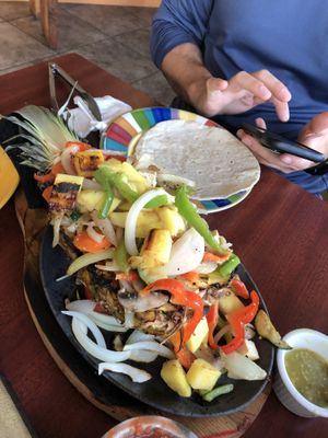  Vegan pineapple fajitas at Tequila Blue Agave in Lincoln City