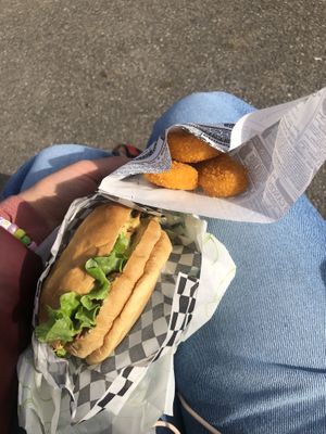 Burger and nuggets   at Greenpoint Burgers in Annecy