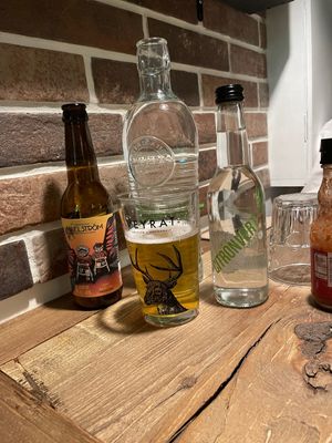 Beer 🍻 and Lemon 🍋 drink  at Greenpoint Burgers in Annecy