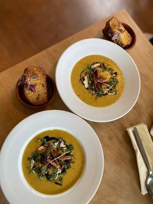 Beautiful cajun corn chowder at Dr Legumes in Folkestone