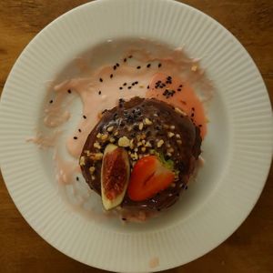 Chocolate doughnut at Dr Legumes in Folkestone