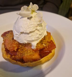 Fruit crumble tart at Dr Legumes in Folkestone