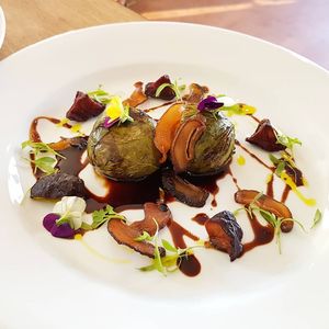 Pea dumplings with delicious sauce at Dr Legumes in Folkestone