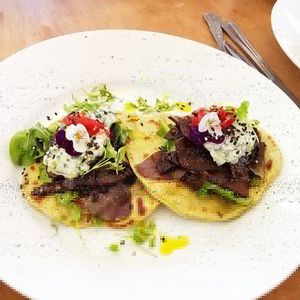Seitan dish. Delicious! at Dr Legumes in Folkestone