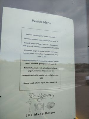 Menu at Dr Legumes in Folkestone