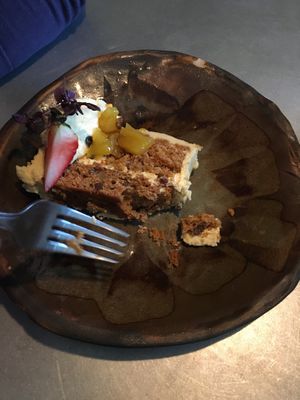 Carrot and walnut cake at Dr Legumes in Folkestone