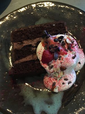 Chocolate cake at Dr Legumes in Folkestone