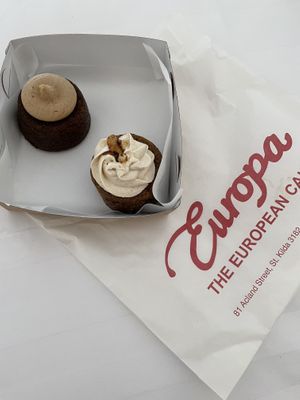 Sticky date, carrot cake at Europa Cake Shop in St Kilda