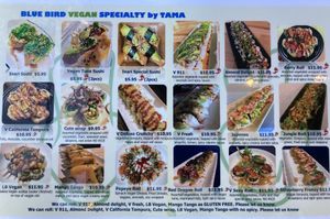 Vegan menu pt. 1❤️ at Blue Bird Sushi in Long Beach