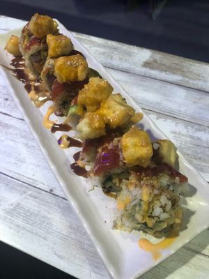 This delicious roll at Blue Bird Sushi in Long Beach