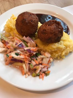 daily special - chickpea balls at Ctyri Sestry in Kutna Hora