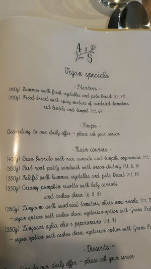 Recht große Auswahl an veganen Gerichten at Ctyri Sestry in Kutna Hora