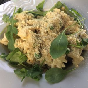 Vegan risotto (cashew cheese) at Ctyri Sestry in Kutna Hora