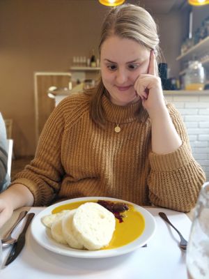 Creamy sweet sour souce with Tempe at Ctyri Sestry in Kutna Hora