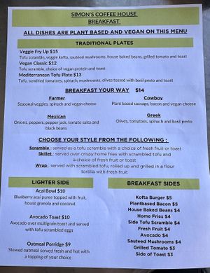   at Simon's Coffee House in Sarasota