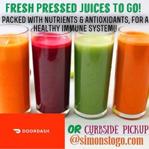 Fresh pressed juices at Simon's Coffee House in Sarasota