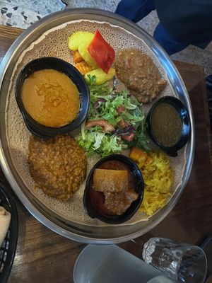 vegetarian combination plate  at Little Africa in North Melbourne