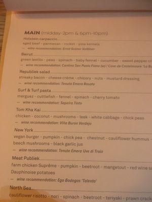 Menu 09/03/2020 at De Republiek in Bruges