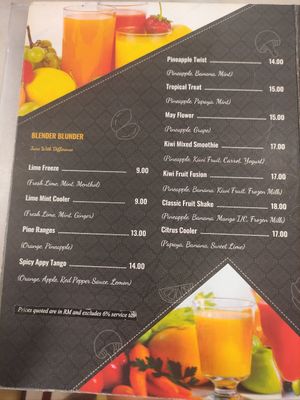 Menu at Saravana Bhavan - Lebuh Ampang in Kuala Lumpur