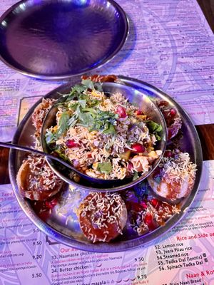 Chaat platter at Naamaste Indian Restaurant in Paphos