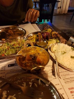 Namaste Vegetarian with rice and salad  at Naamaste Indian Restaurant in Paphos