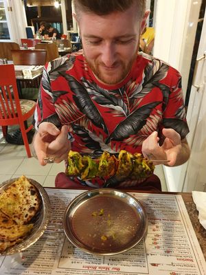 Tandoor Broccoli and Pishwari naan at Naamaste Indian Restaurant in Paphos