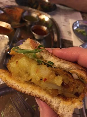 Vada Pav, Indian burger with tamarind chutney at Naamaste Indian Restaurant in Paphos