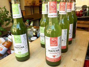 Matcha drinks at Organic Garden in Ljubljana