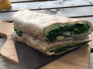 Avocado and hummus wrap at Organic Garden in Ljubljana