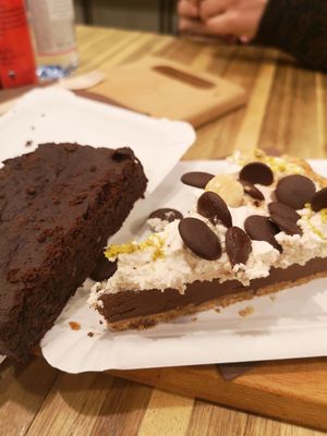 Vegan cakes at Organic Garden in Ljubljana