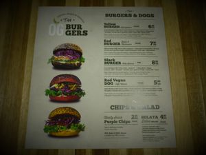 Menu at Organic Garden in Ljubljana