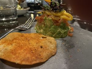 Avocado Tatar salad, no cheese   at JW's in Los Angeles