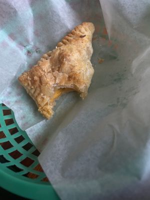 Ham and cheese pastelito. Couldn’t even wait to take a bite! So flaky  at Falcon Coffee Bar in Nashville