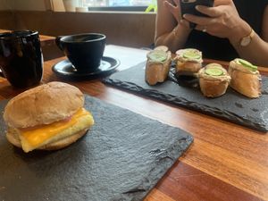 Bodega and cashew toasts  at Falcon Coffee Bar in Nashville