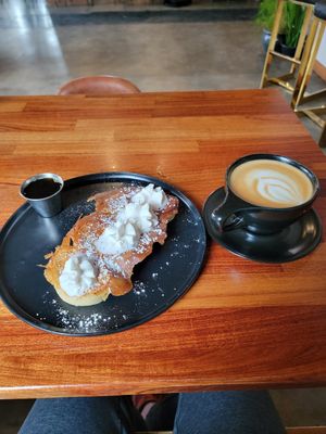French toast and latte (was delicious) at Falcon Coffee Bar in Nashville