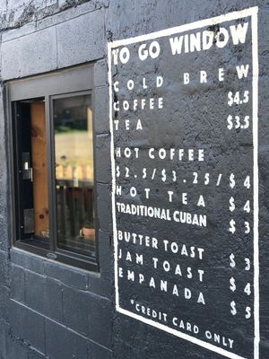 Walk-up window ordering for patio guests.  This is so convenient if you have your dog with you.   at Falcon Coffee Bar in Nashville