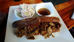 The French sandwich with country bread. Delicious at Falcon Coffee Bar in Nashville