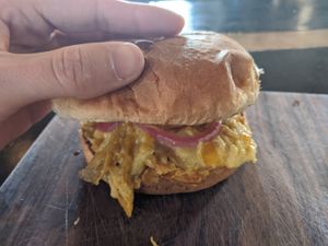 JUST egg breakfast sandwich at Falcon Coffee Bar in Nashville