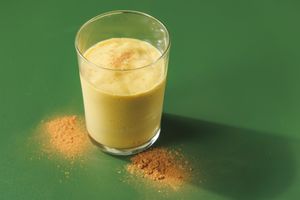 Mango spice amazake smoothie — fermented rice drink blended with mango, turmeric & cinnamon. Naturally sweet, dairy-free and packed with anti-inflammatory goodness. Vegan. at L for You in Tokyo